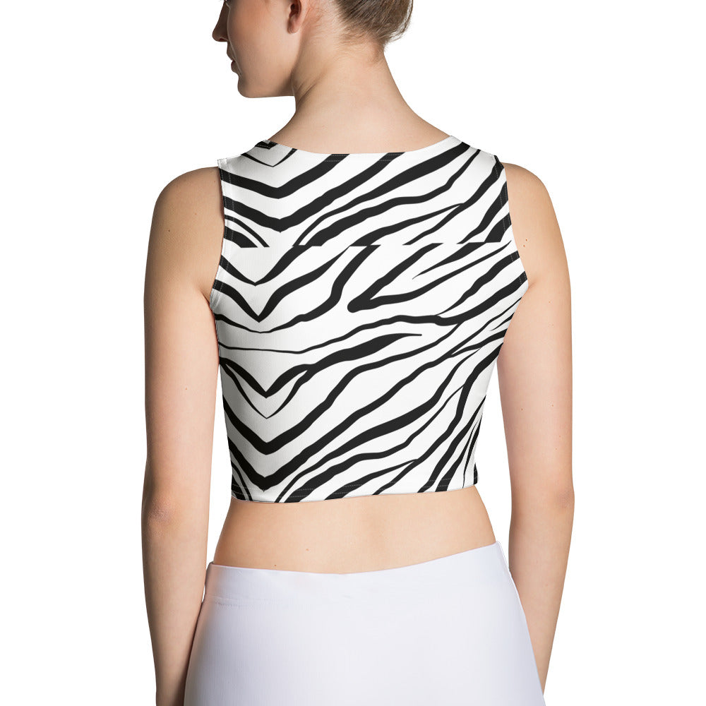 Striped Zebra Vibrance Women's Crop Top - FLAKOUT