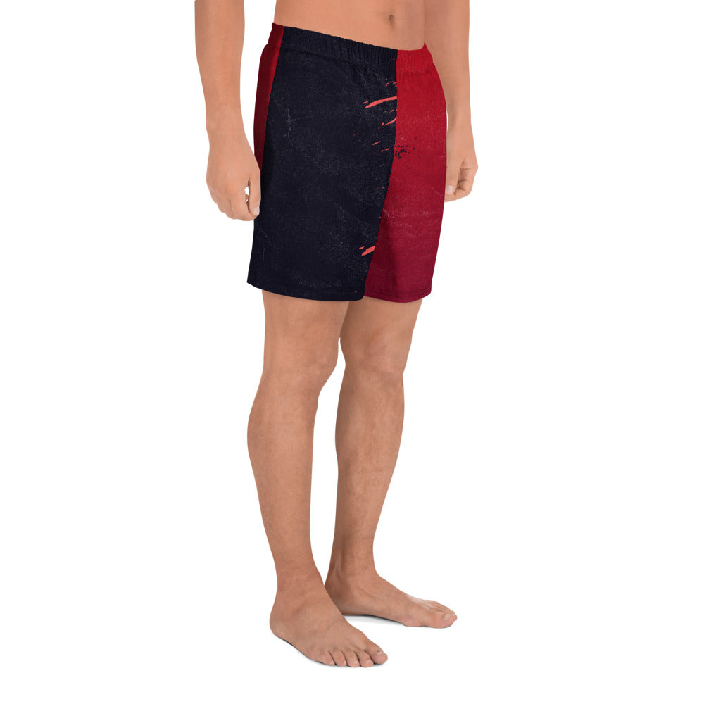 Men's Swim - Athletic Shorts Red Black Crush - FLAKOUT