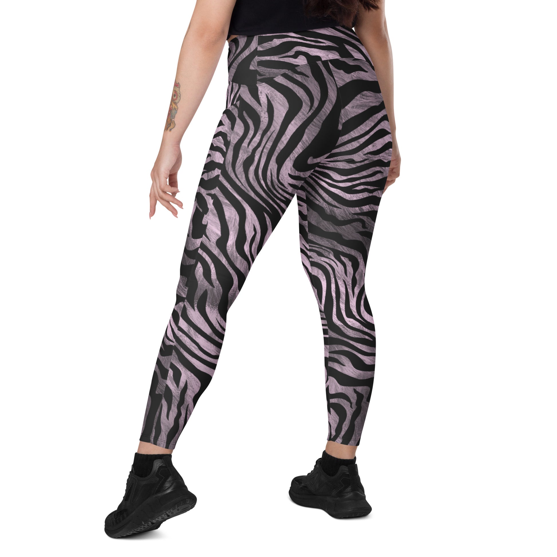 Zebralis Women's Recycled Crossover Leggings With Pockets - FLAKOUT