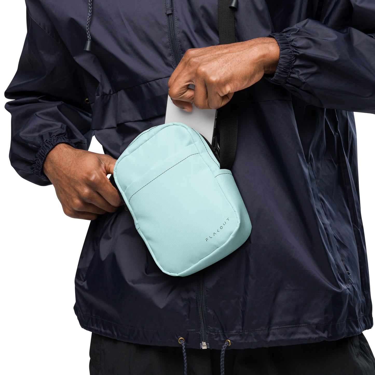 Unisex Water-resistant Crossbody Bag - Light Blue - FLAKOUT