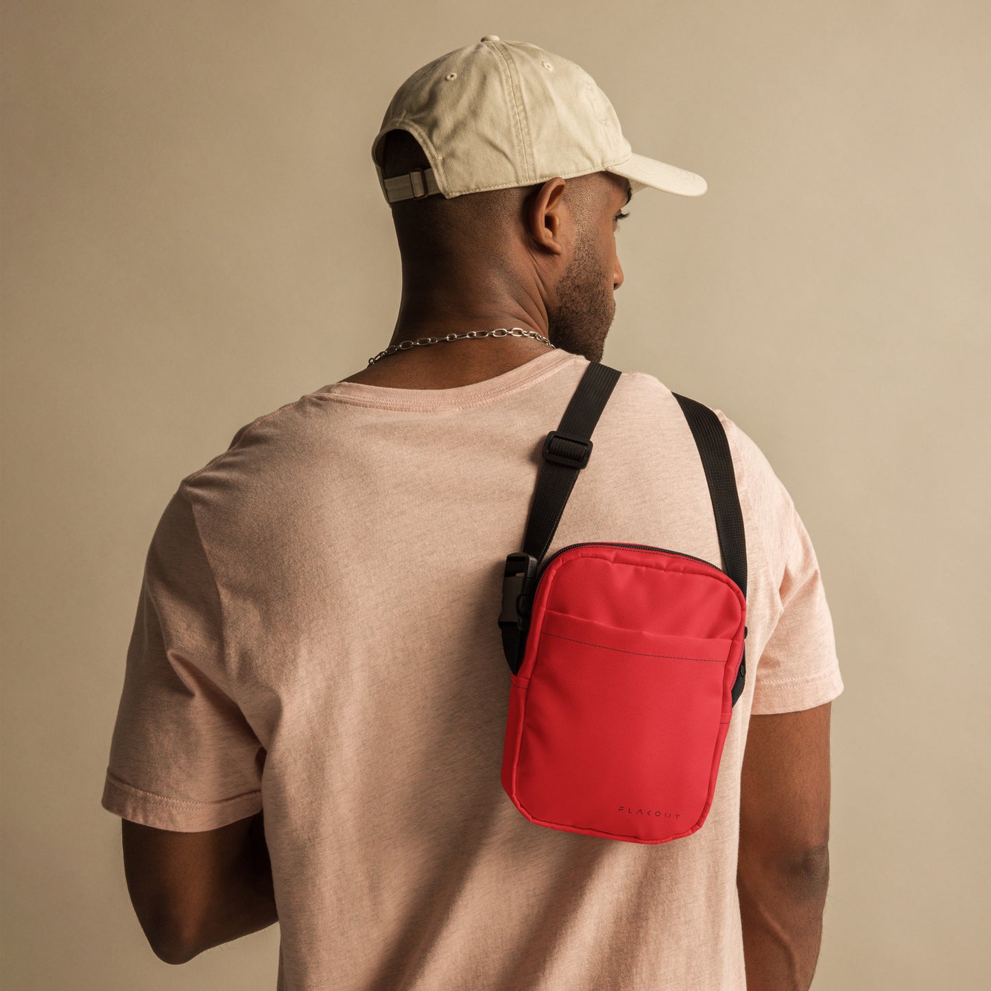 Unisex Water-resistant Crossbody Bag - Red - FLAKOUT