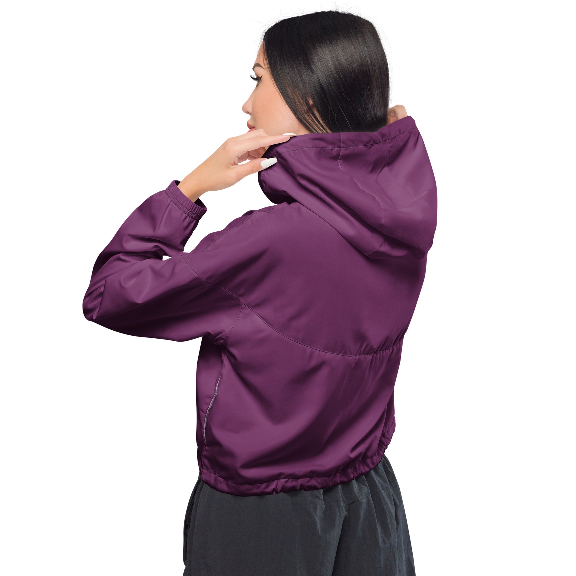 Palatinate Purple Women’s Cropped Windbreaker - FLAKOUT