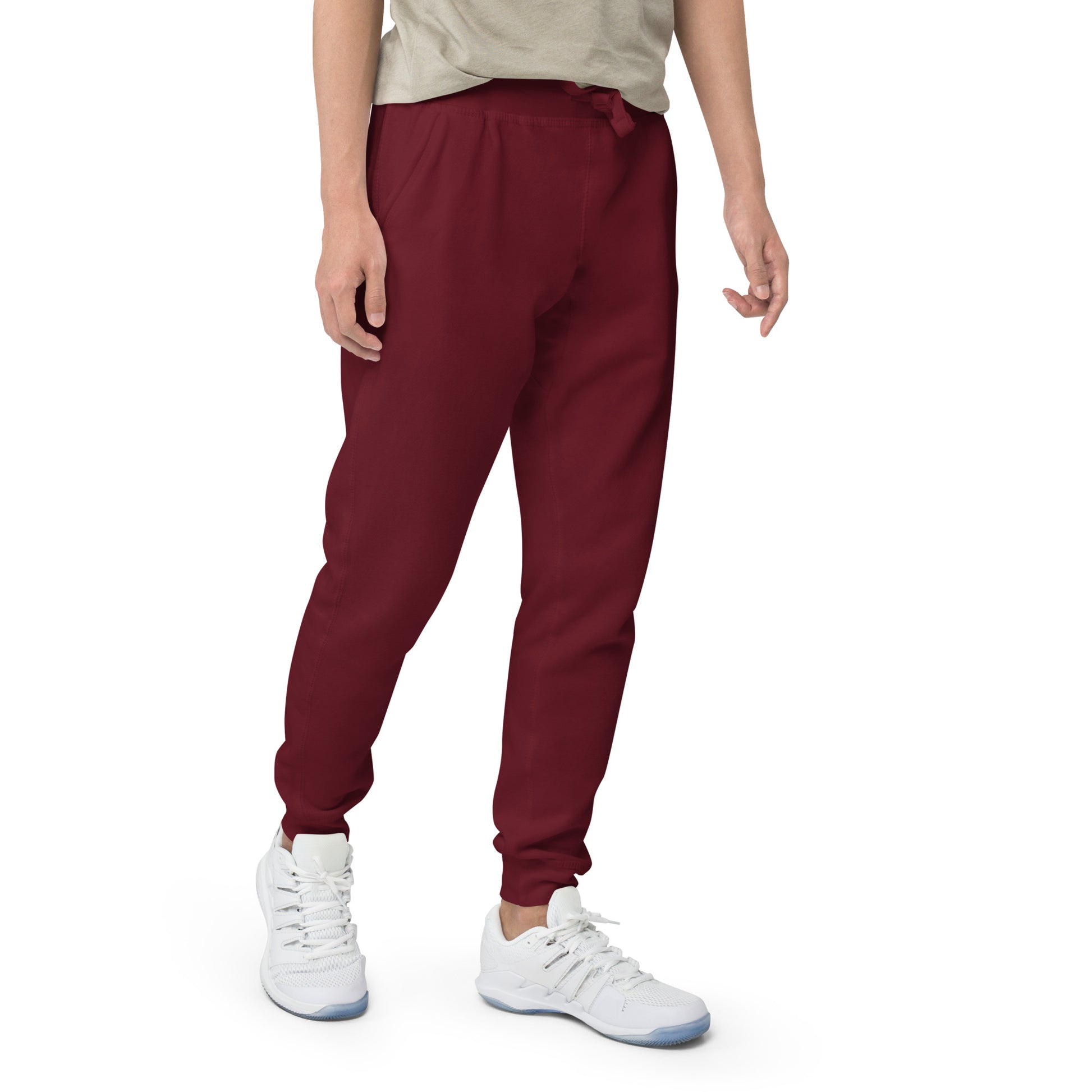 FLAKOUT Logo Back Leg Unisex Fleece Sweatpants - Maroon - FLAKOUT