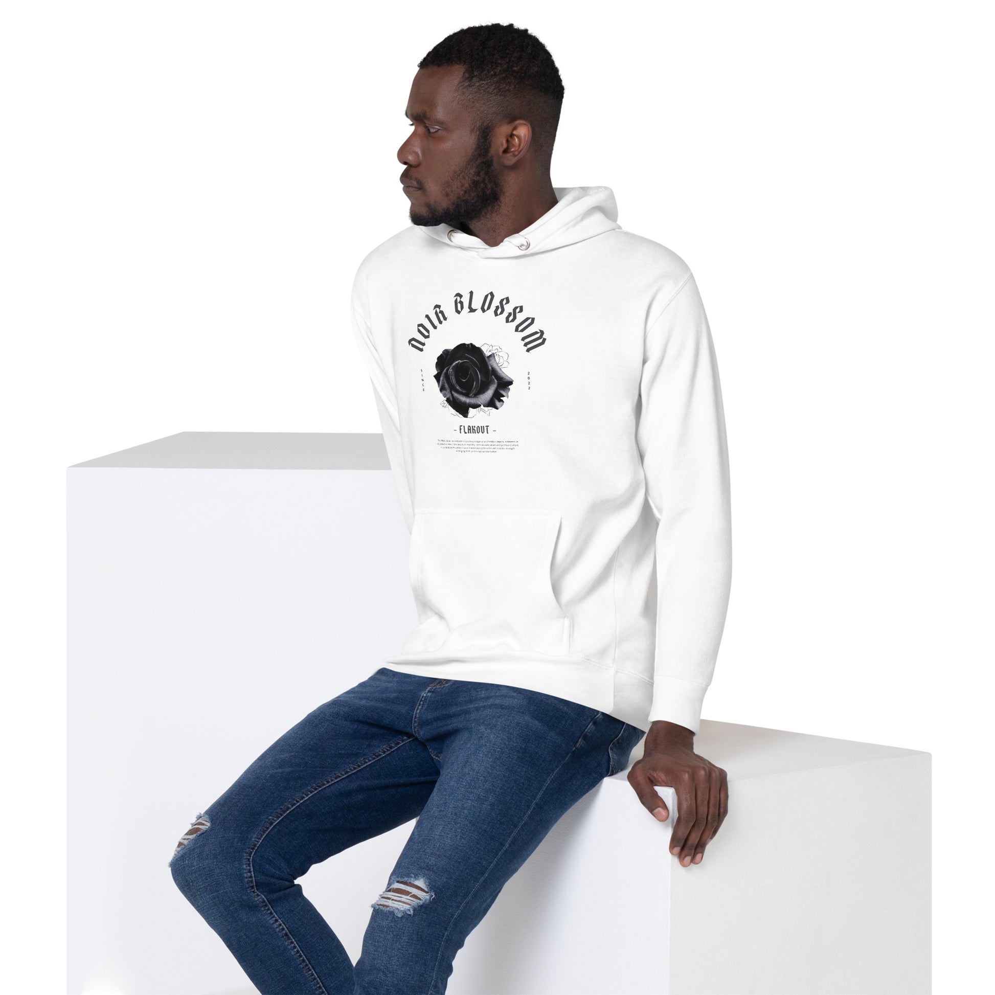 Noir Blossom Unisex Hoodie - FLAKOUT