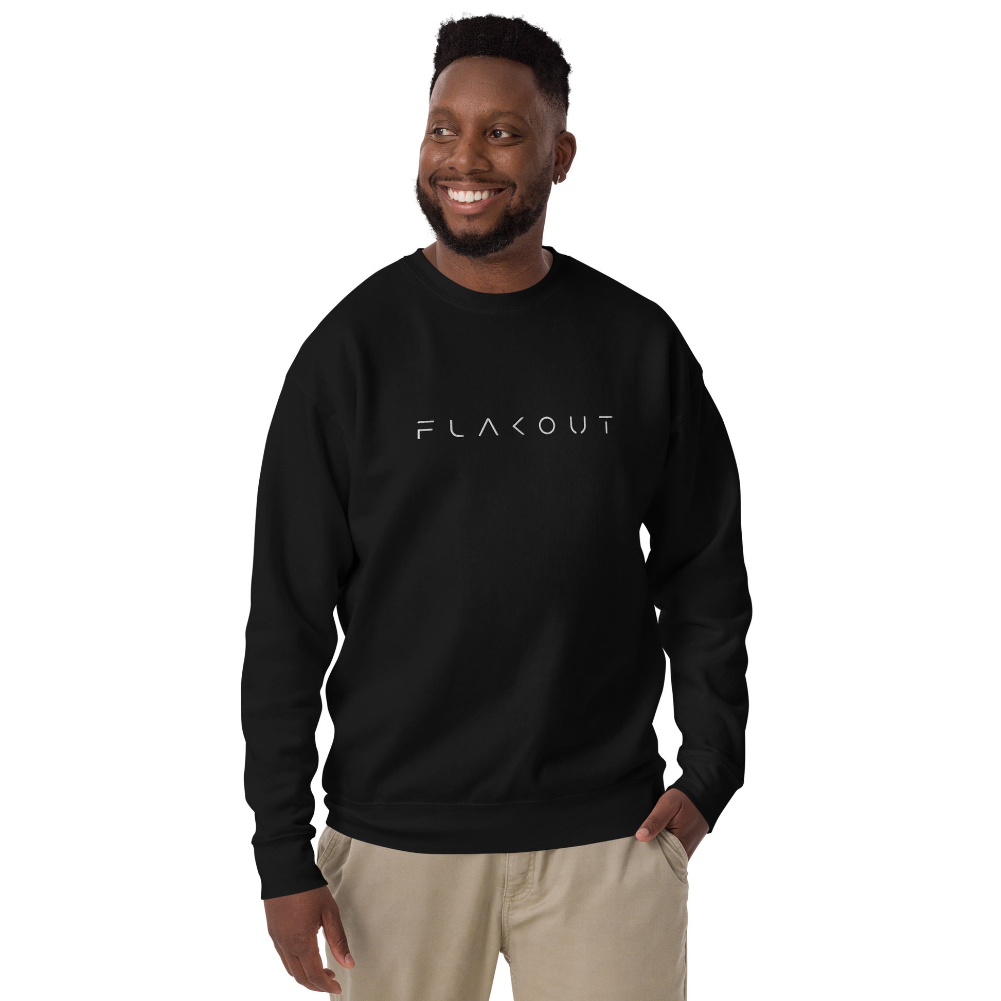 FLAKOUT Logo Embroidered Unisex Fleece Sweatshirt - FLAKOUT