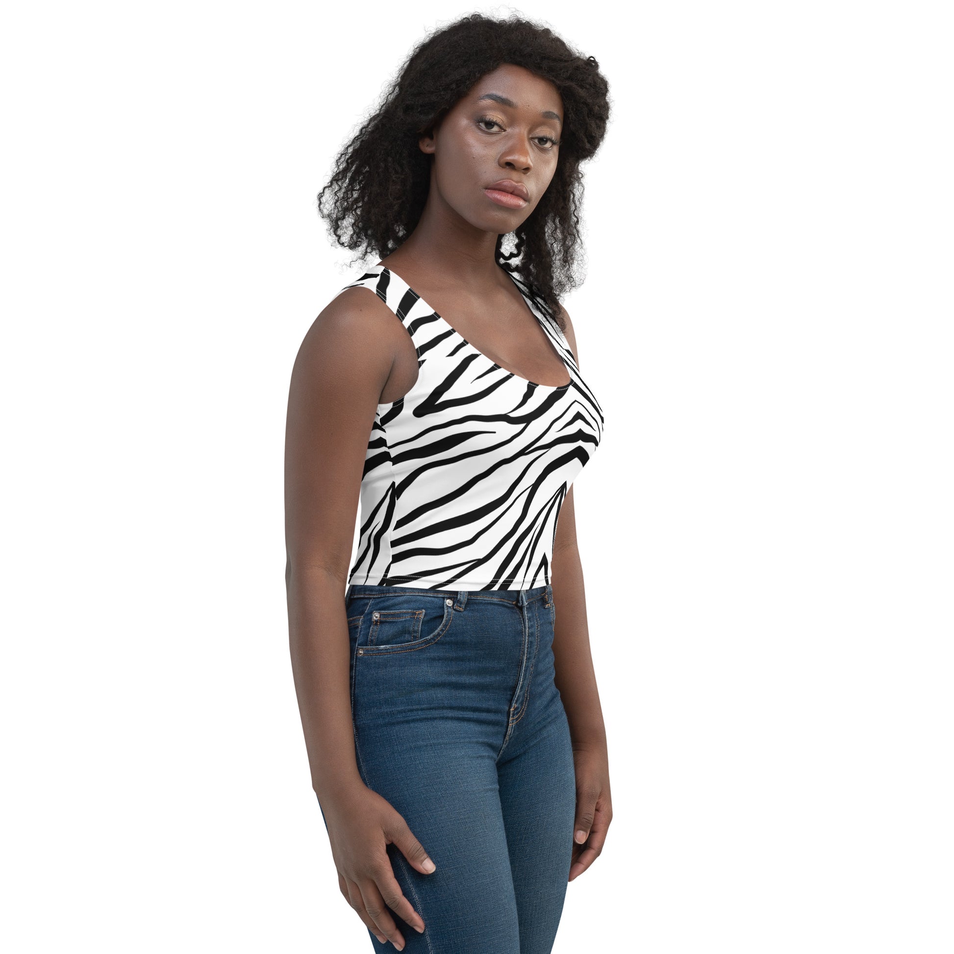 Striped Zebra Vibrance Women's Crop Top - FLAKOUT