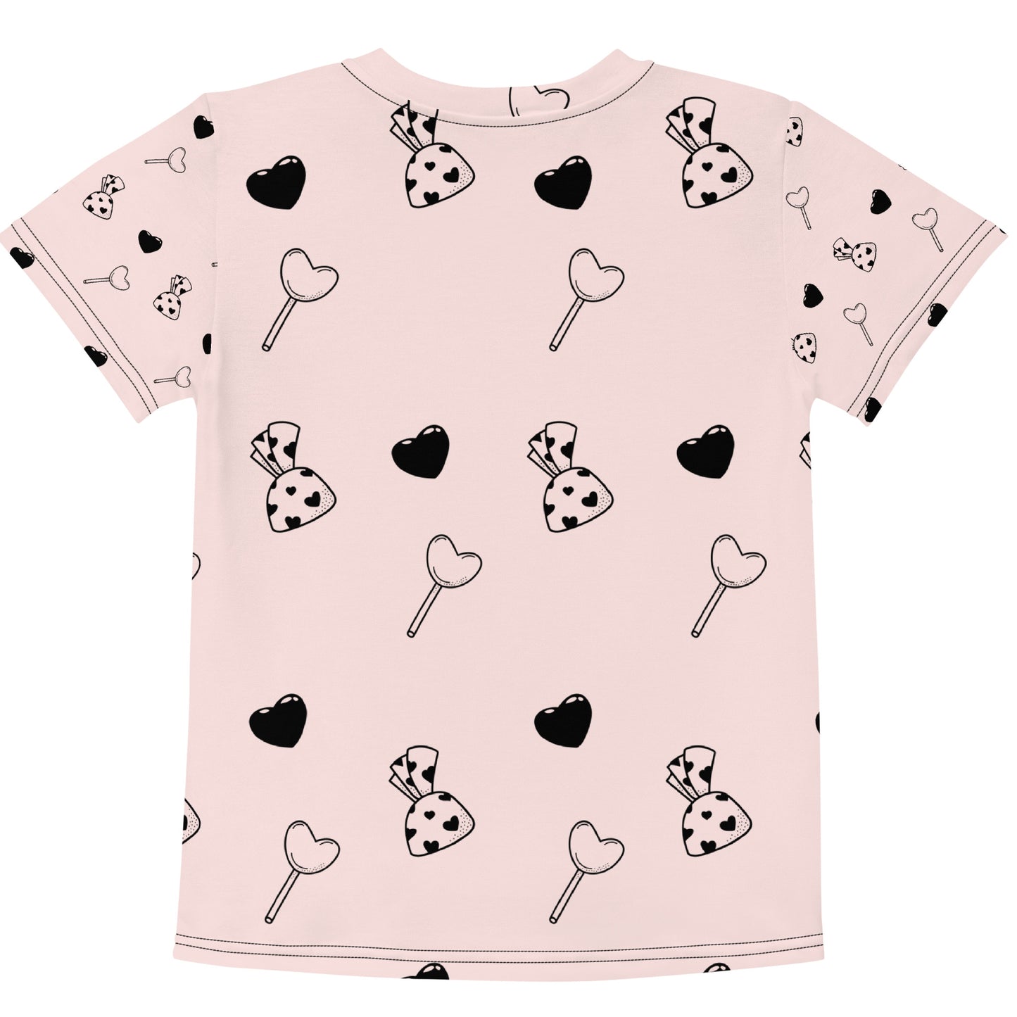 Girl's Crew Neck T-shirt Heart & Candy - FLAKOUT