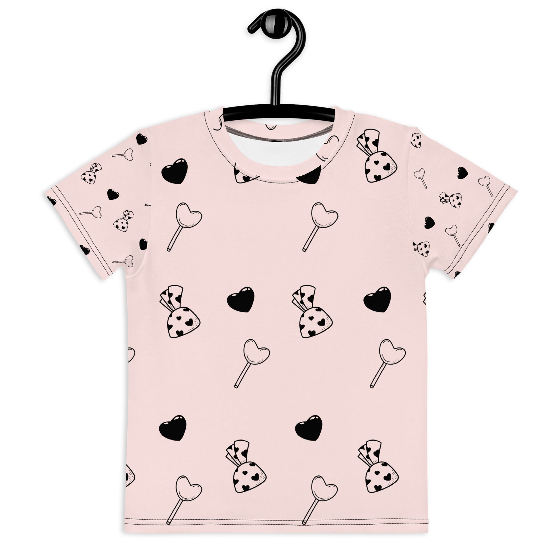 Girl's Crew Neck T-shirt Heart & Candy - FLAKOUT