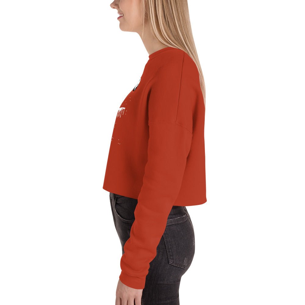 Astronaut Women's Crop Sweatshirt - Brick - FLAKOUT